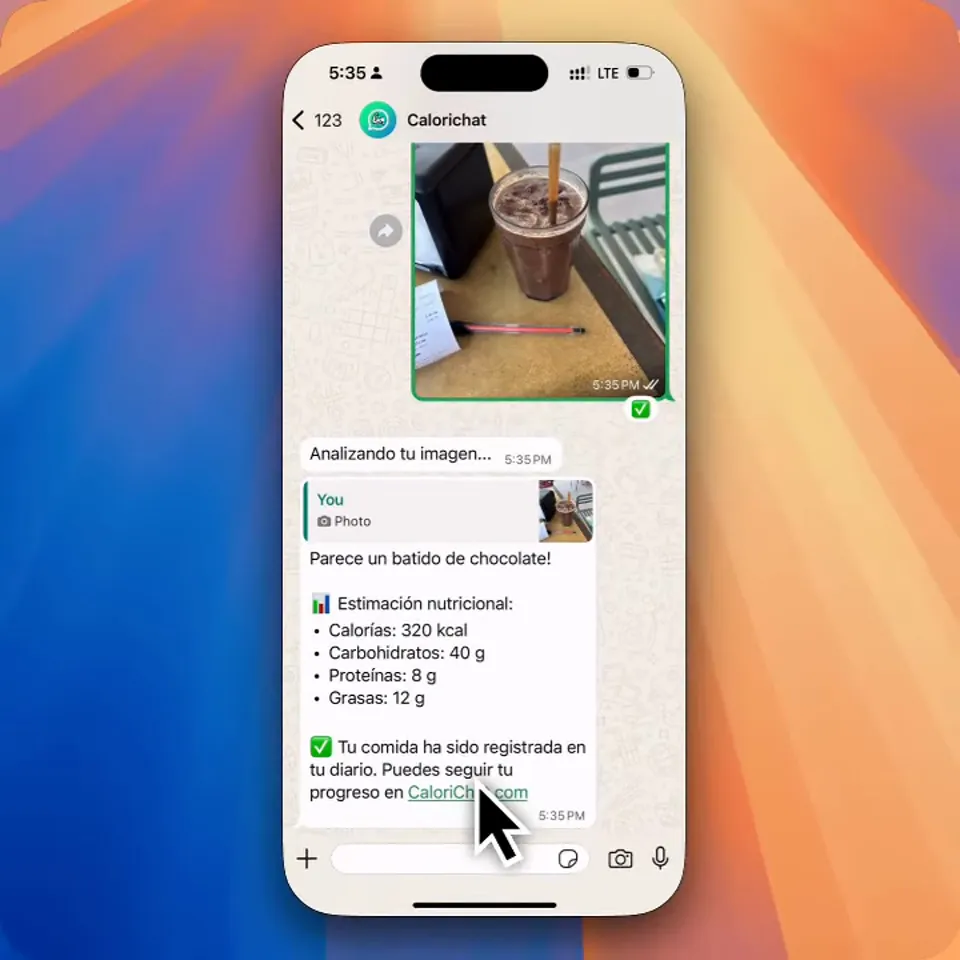 Registra comidas como si chatearas con un amigo
